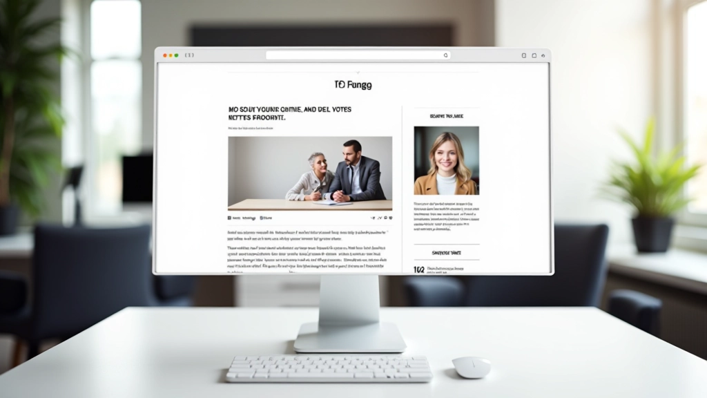 Modernes Blog-Layout auf Desktop-Monitor mit Artikel und Featured Image
