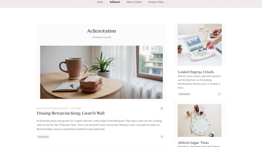 Blog-Layout mit Seitenleiste: Artikel links, Navigation und Widget rechts
